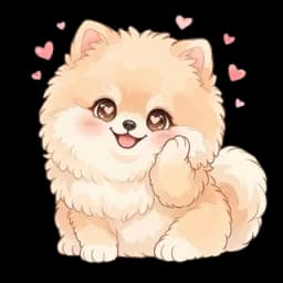 하트를 든 강아지 캐릭터